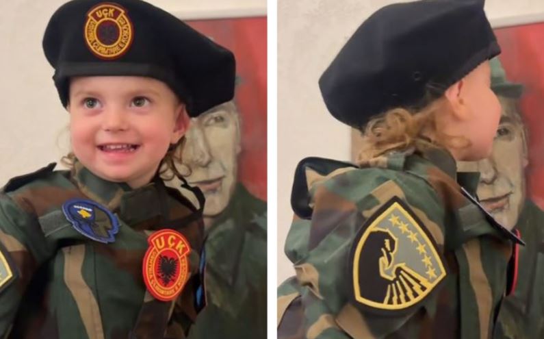 Granddaughter's Touching Tribute: Jakup Krasniqi's Portrait Kissed Before Hague Verdict
