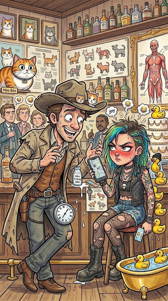 Unexpected Encounter: Cowboy's Bar Stint Next to Stunning Woman